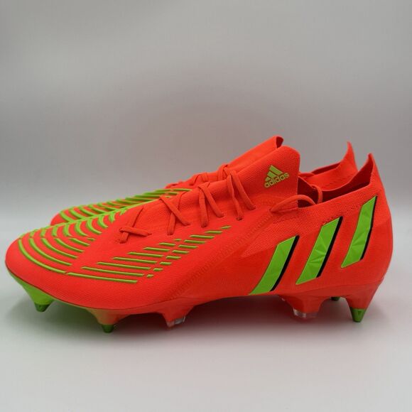 Mens Adidas Predator Edge.1 SG Soccer Cleats Size 11 Solar Orange/Green GW1010 main image 4